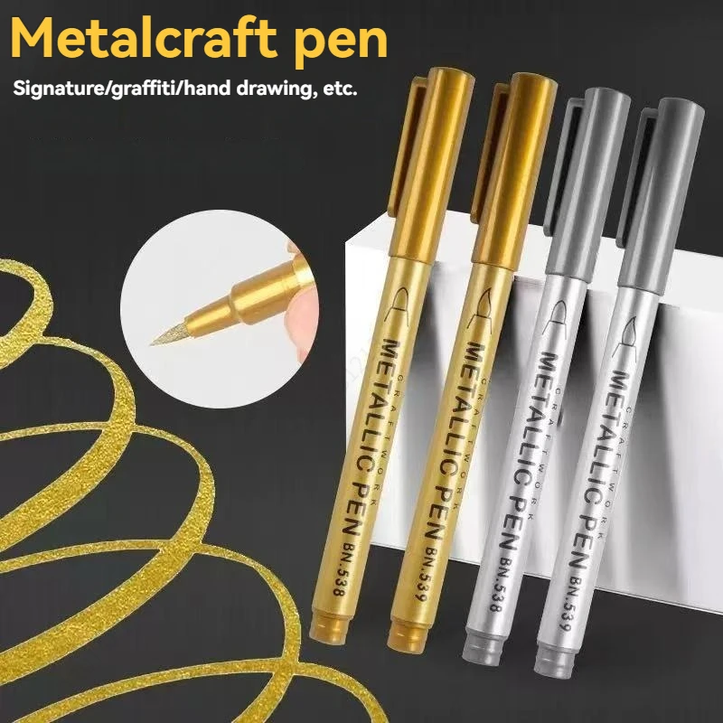

3-50pcs Golden & Silvery Permanent Marker Pens - Waterproof Ideal for DIY Crafts, Resin Art, and Office Supplies, Painting Tools
