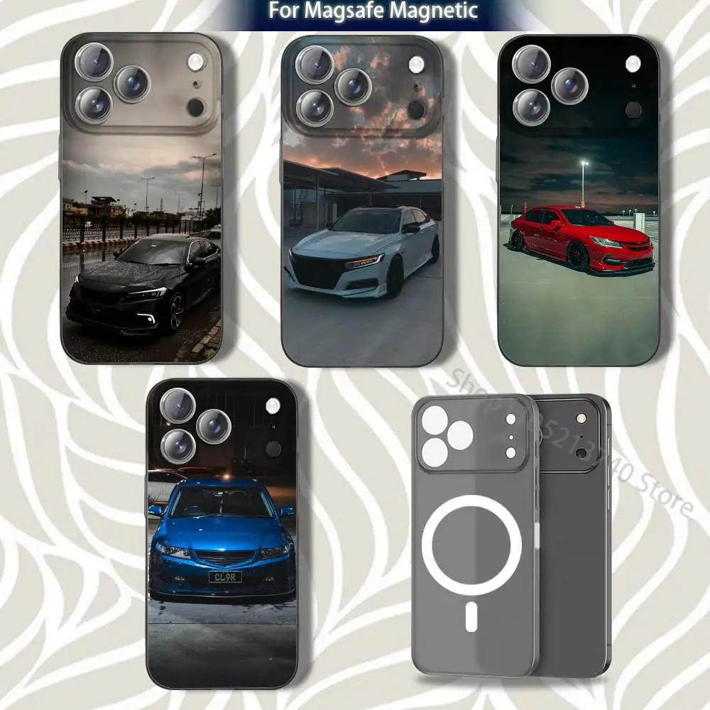 

A-AccordS COOL car Frosted Phone Case For iPhone 17,12,11,14,13,15,16,Plus,Air,Pro,Max,E,Mini for MagSafe Magnetic Grey
