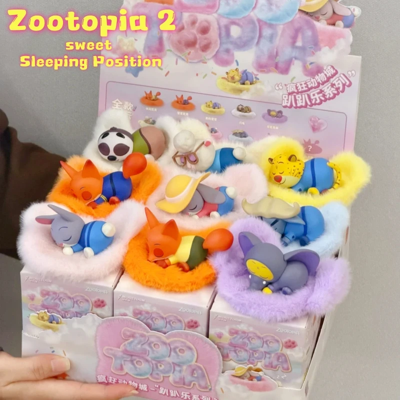 

Подлинная Disney Zootopia 2, милая глухая коробка для сна, Очаровательная фигурка Ника и Джуди, милый декор для стола, коллекционная игрушка, идеальный подарок