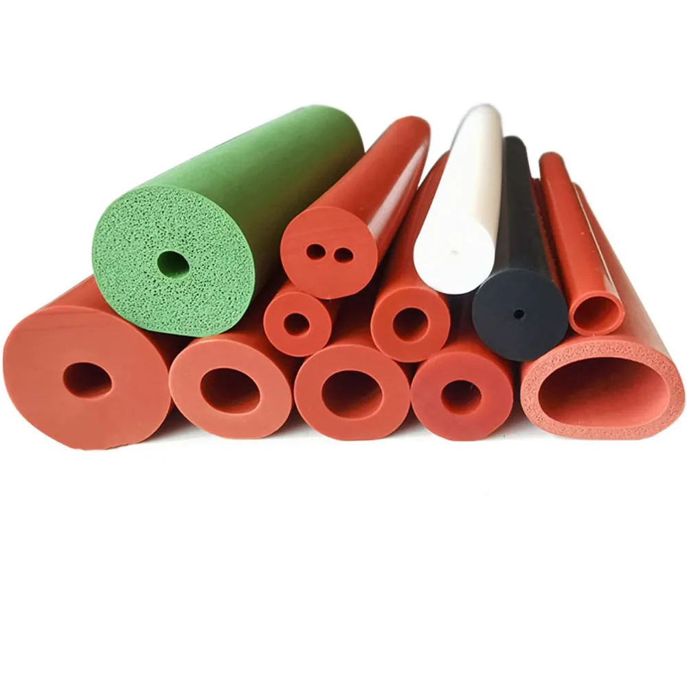 

3-85mm Soft Silicone Flame Retardant Hollow Round Pipe High Temperature Resistant Sealing Strip Rubber Foam Waterproof Pipeline