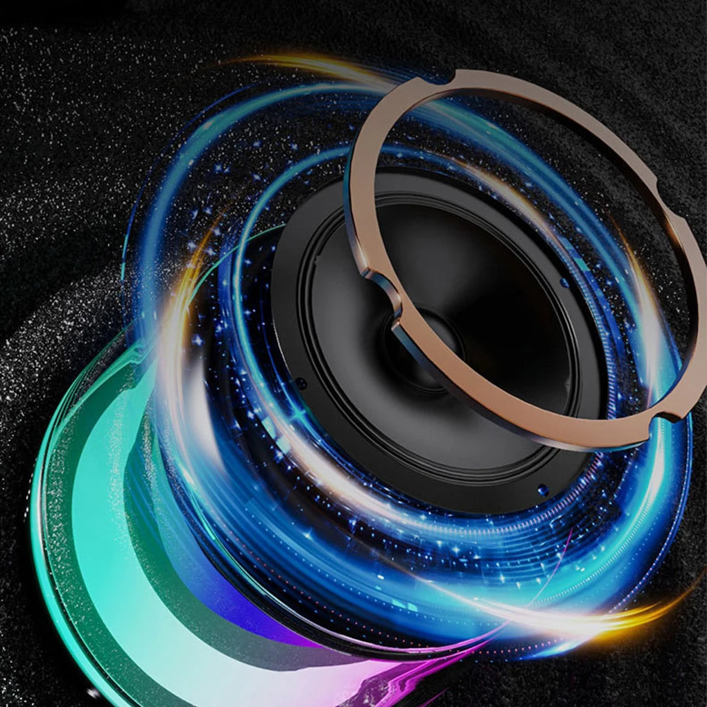 Leitor de MP3 com base de sucção magnética alto-falante 5W e alto-falante de bolso com luz ambiente RGB Mini alto-falante