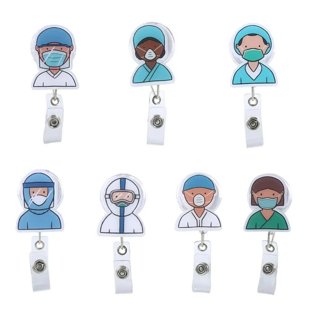 Name Card ID Card Clips Work Card Clips Retractable Badge Reel Hospital Badge Holder Nurse Doctor Badge Reel Nurse Badge Holder
