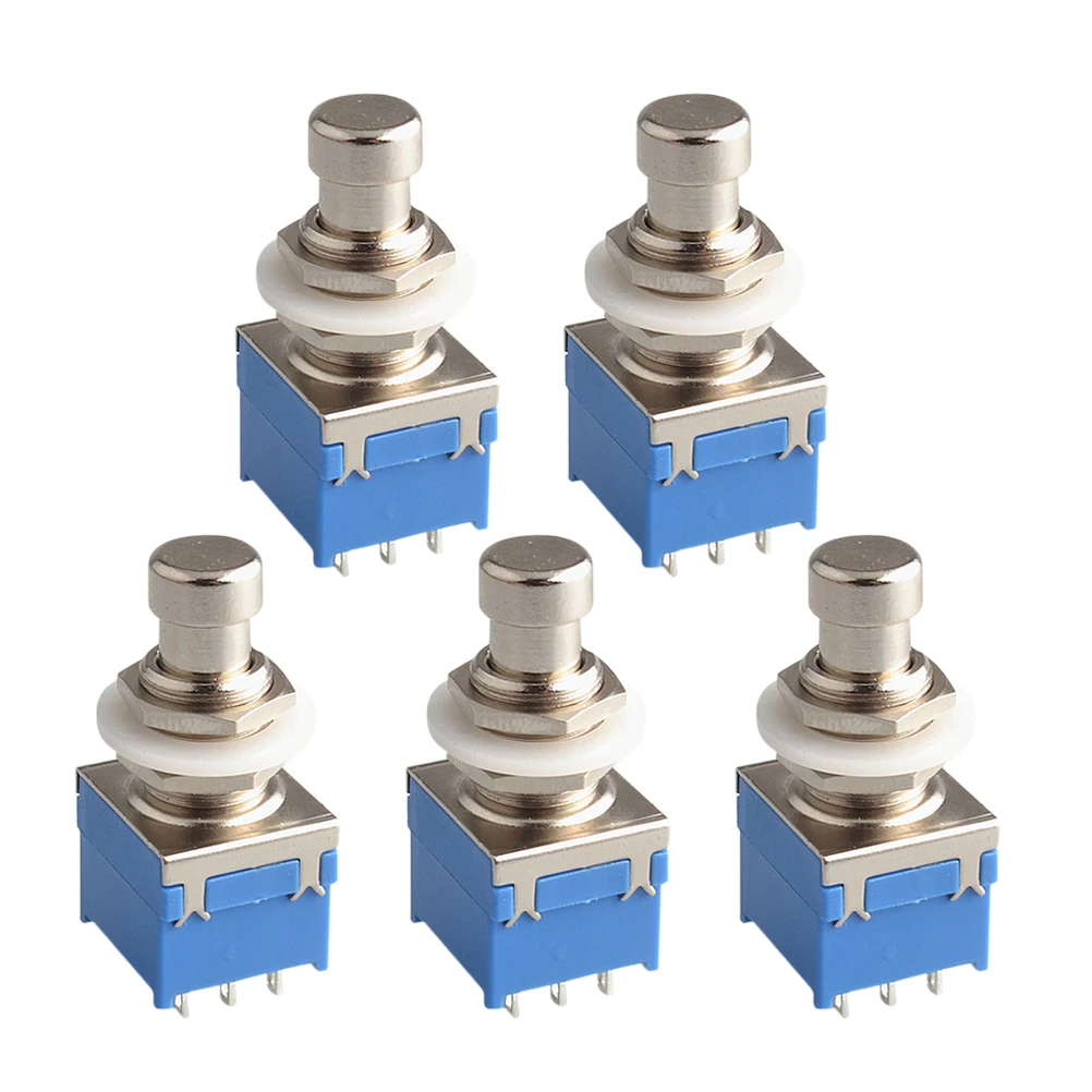 

5 PCS Effect Button Guitar Effects Pedal Metal Accessories Foot True Bypass Blue