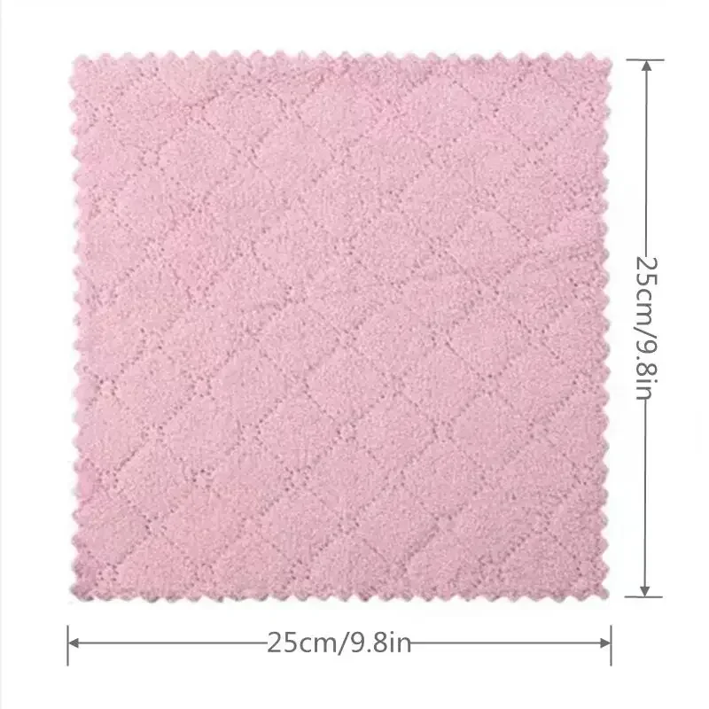 3/5/10pcs double-sided coral velvet ultra-high absorbent scouring pads, dishcloths, wipes