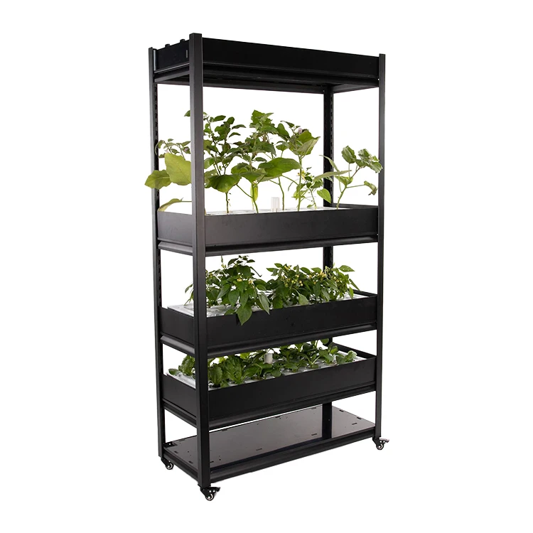 

4-Layer 88-pod White Vertical Garden 102 * 42 * 190 cm Size Micro Green Growth Kit Deep Water Flower Culture System