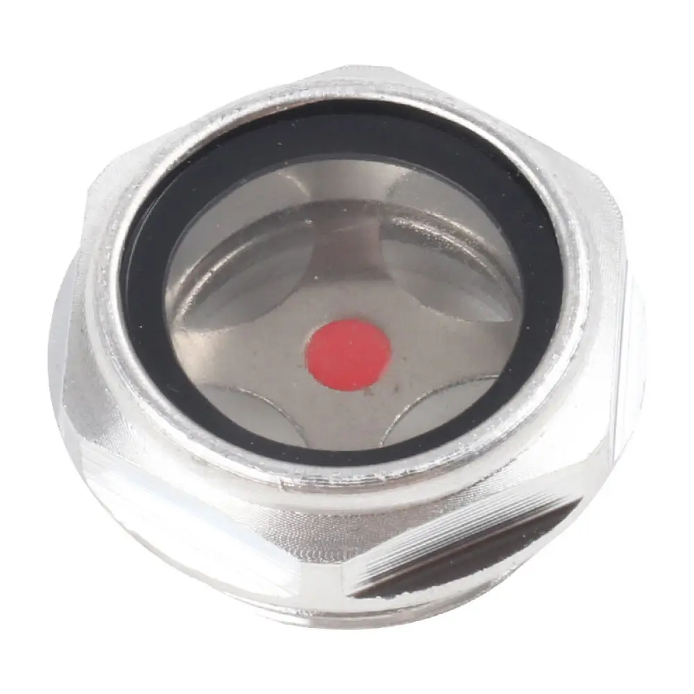Round Lubrication Sight Glass Aluminum Port Gearbox Air Compressor Oil Level Monitor Inspection Maintenance Tool Accessory