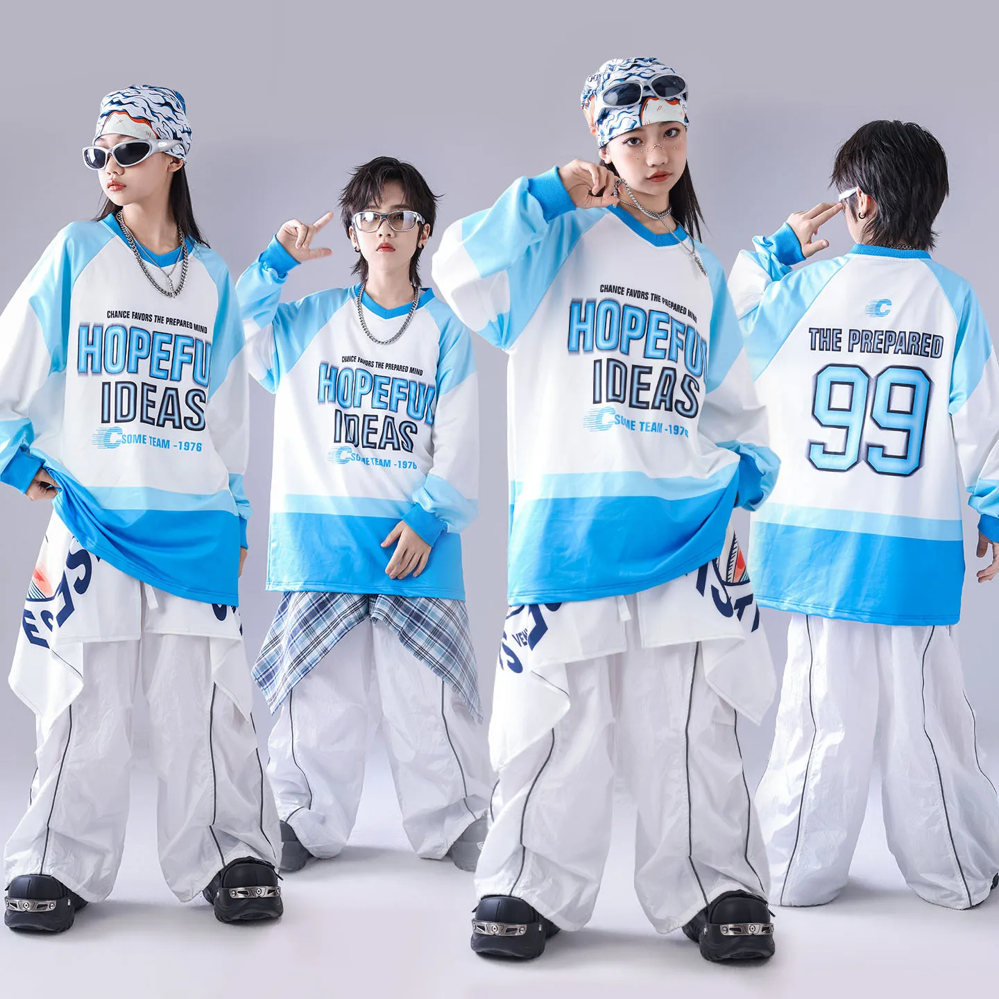 

Свитшот с градиентным принтом для девочек в стиле хип-хоп, брюки-карго, комплекты одежды для уличных танцев, детская уличная одежда, подростковые наряды