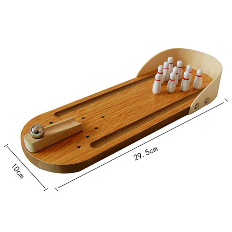 Children Antistress Puzzle toys Anti-stress Entertainment Mini Desktop Bowling Game Set Wooden Family Fun Party Toys