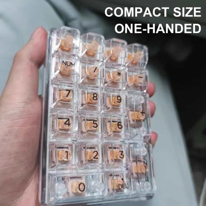 

Sleek Design Transparent 22Key Caps for Numeric Keypads with Ice Crystal Look Dropship