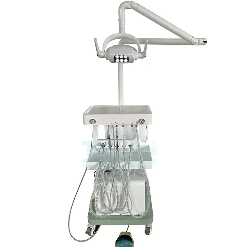 

Portable Dentals Unit Trolley Cart Movable Treatment Desk With LED Dentals Oral Operation Lamp Dentistry Lab Equipment