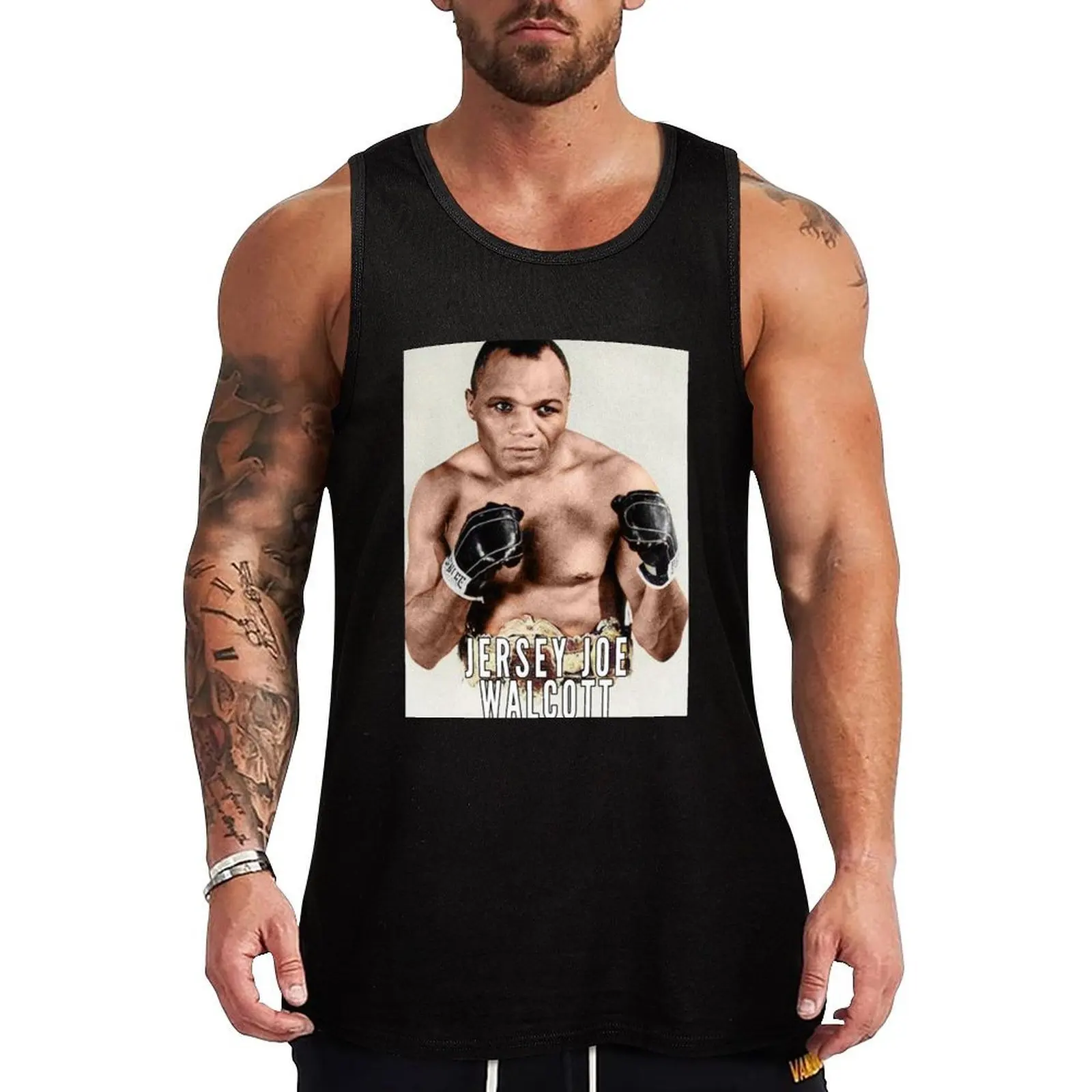 Jersey Joe Walcott - Boxing Legend Colorized Tank Top Solid Tone Tank Top Simple Casual Everyday Wear