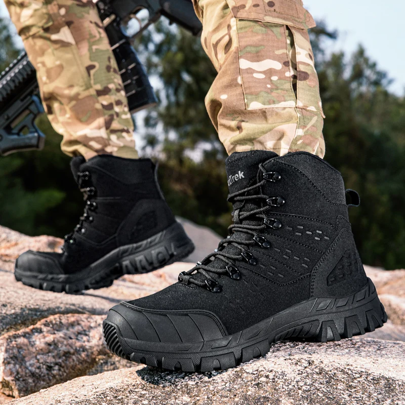 أحذية قتالية خفيفة للغاية للرجال، أحذية المشي لمسافات طويلة قابلة للتنفس، أحذية المشي لمسافات طويلة كاجوال للخريف والشتاء مقاومة للماء وغير قابلة للانزلاق، الصحراء #6