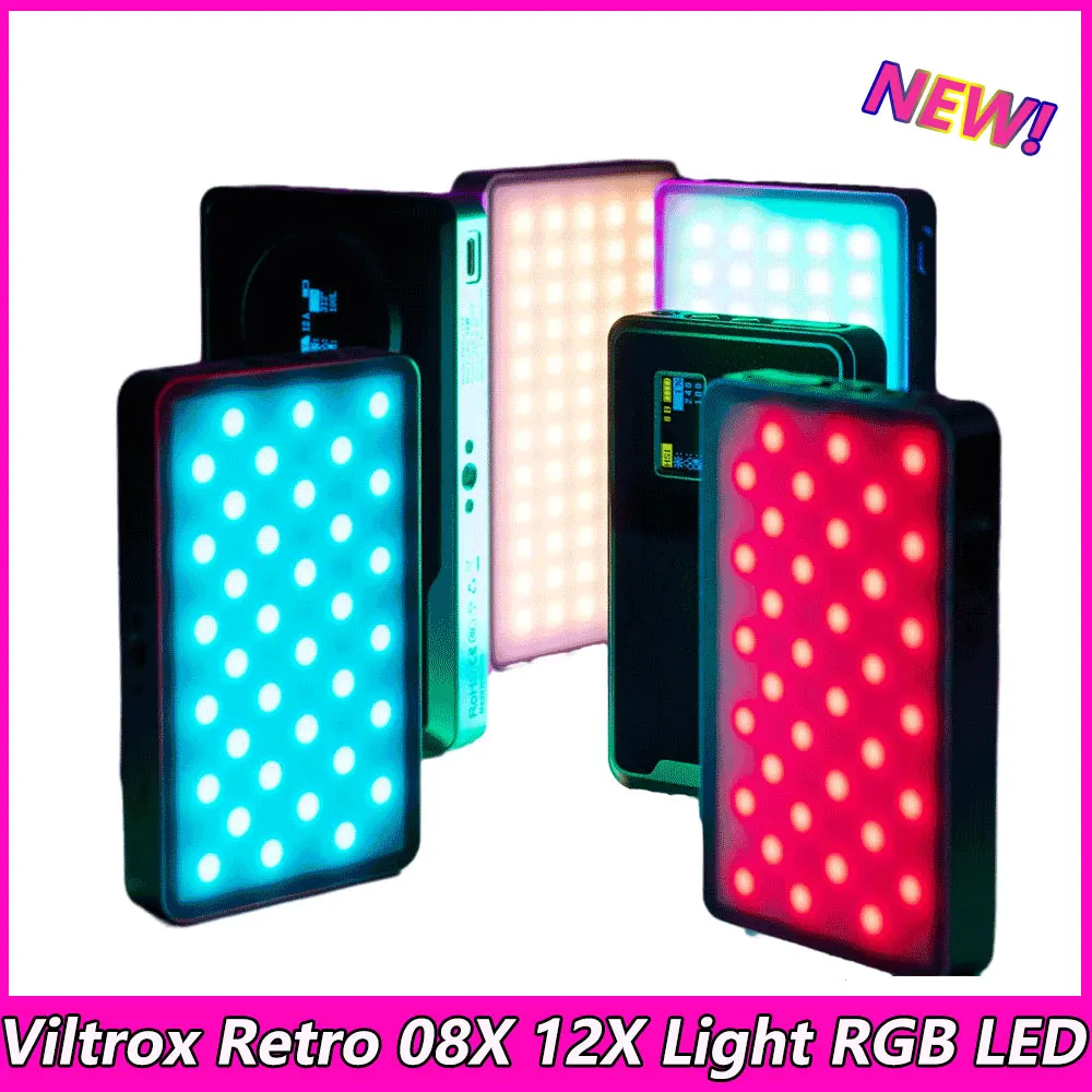 

Viltrox Retro 08X Portable Light RGB LED Handheld Video Selfie Photo Fill Soft Lamp Lights APP Control 2500K-8500K