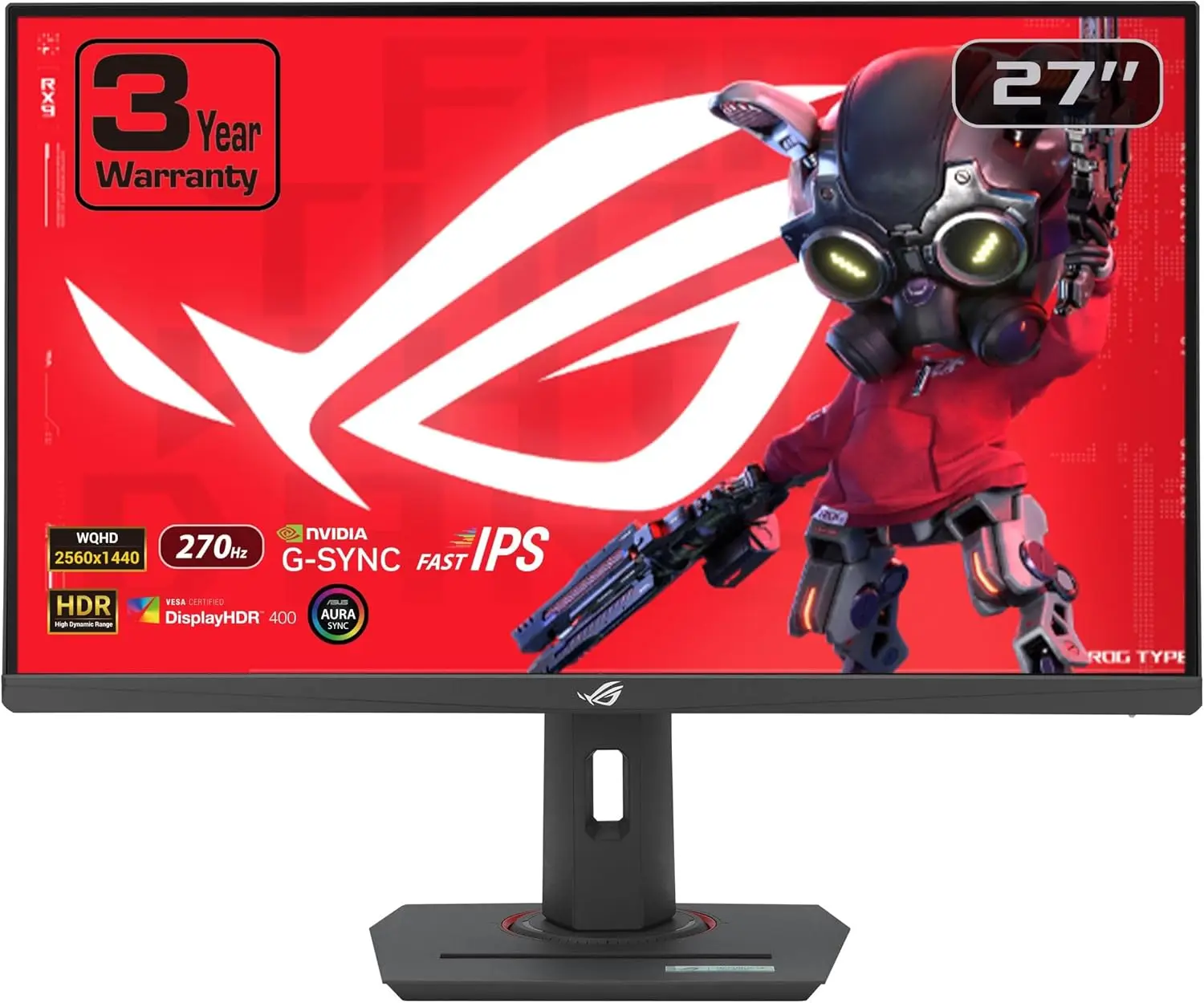 

(2560x1440), 270Hz, 1ms, Fast IPS, Extreme Low Motion Blur Sync, G-SYNC Compatible, DisplayWidget, Tripod Socket, 3 yr Warranty