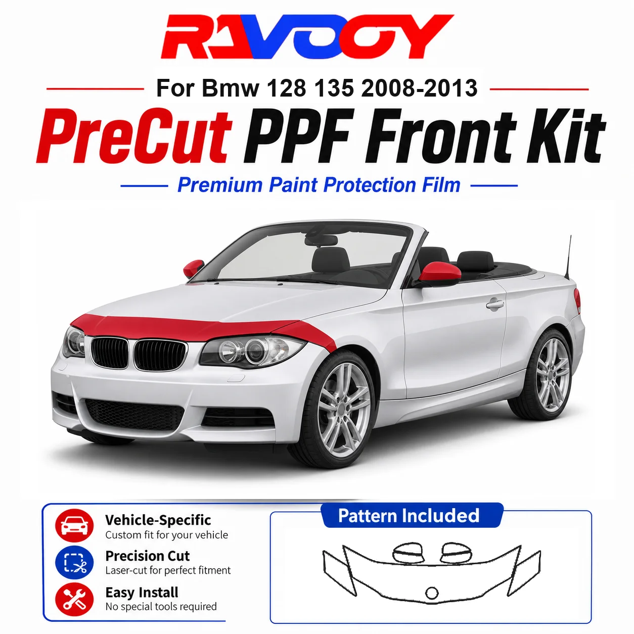

8.5mil TPU Precut PPF Kit For 2025-2026 Acura ADX - Hood, Partial Fenders & Full Mirror Set - Self-Healing Gloss Clear Bra Film