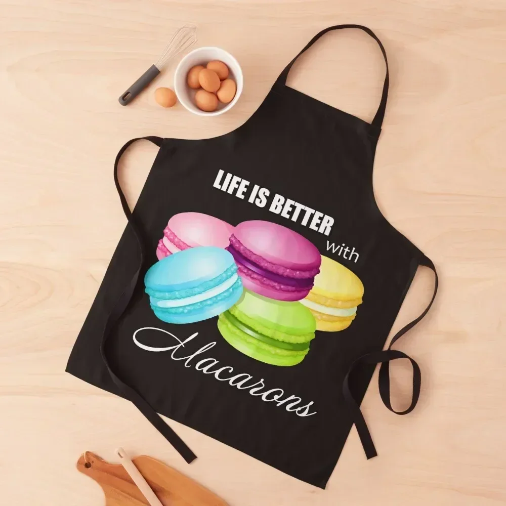 

Life is Better with Macarons for Sweet Macaron Lover Apron Waterproof Kitchen Woman Professional Barber Chef jacket men Apron