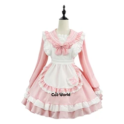 S-5XL Japanese Lolita Apron Maid Dress JK School Uniform Outfits Anime Cosplay Costume