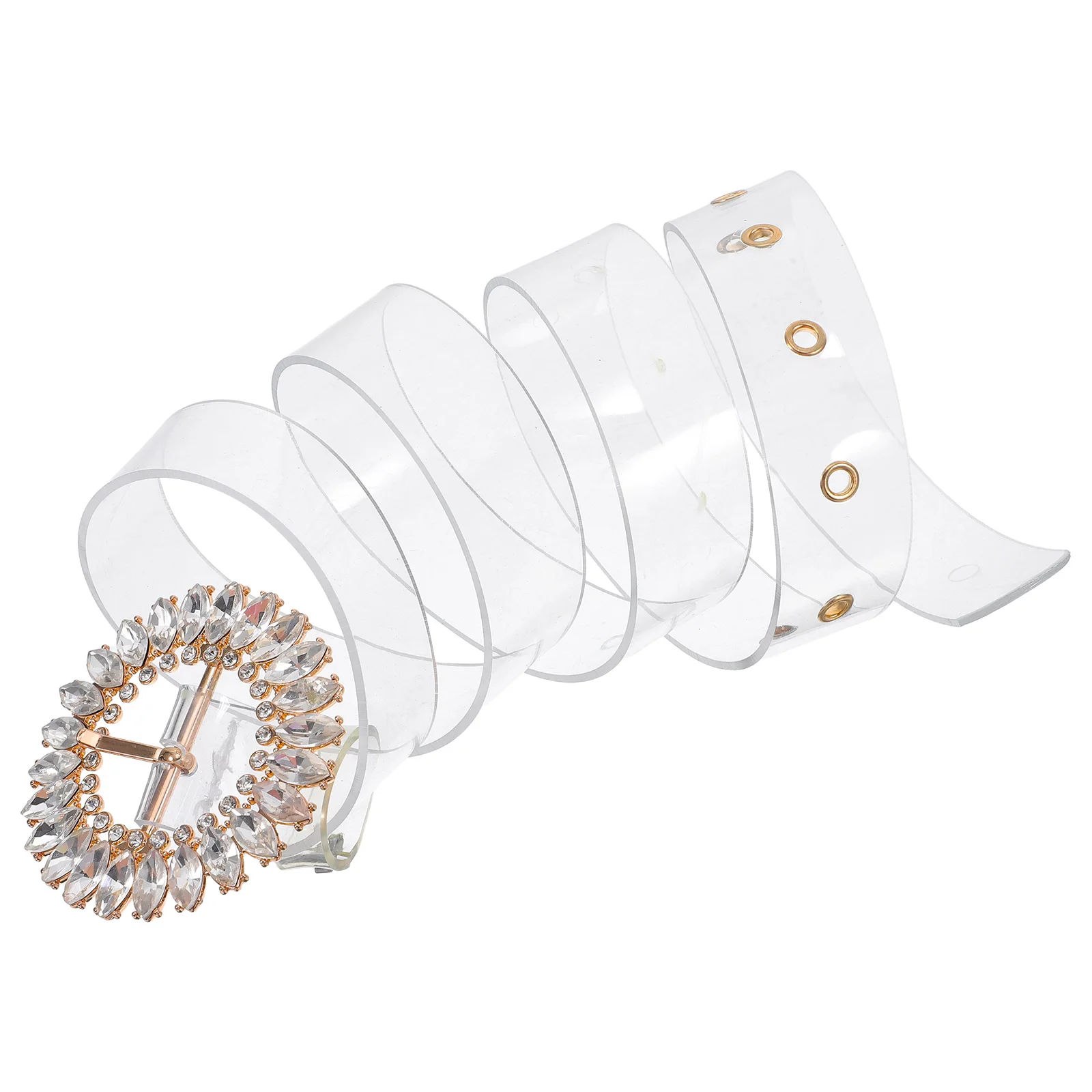 

Rhinestone Belt for Dress Clear Adjustable Buckle Women Transparent Elegant Party Accessories Durable