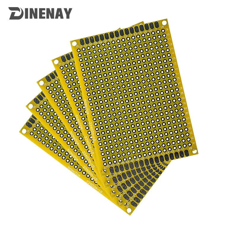 5PCS PCB Breadboard Yellow Protoboard Board Plated Universal Board Double Sided Board