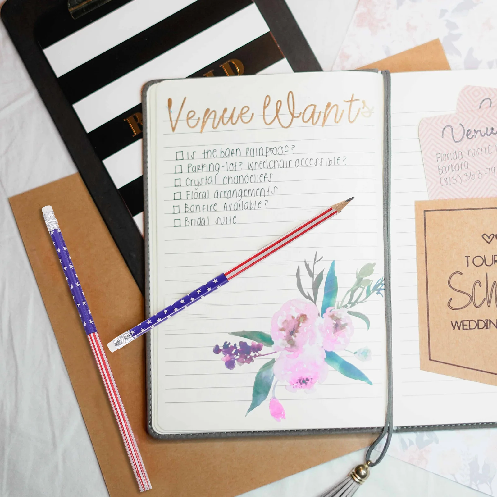 Рисунок 5 - деревянные карандаши с американским флагом