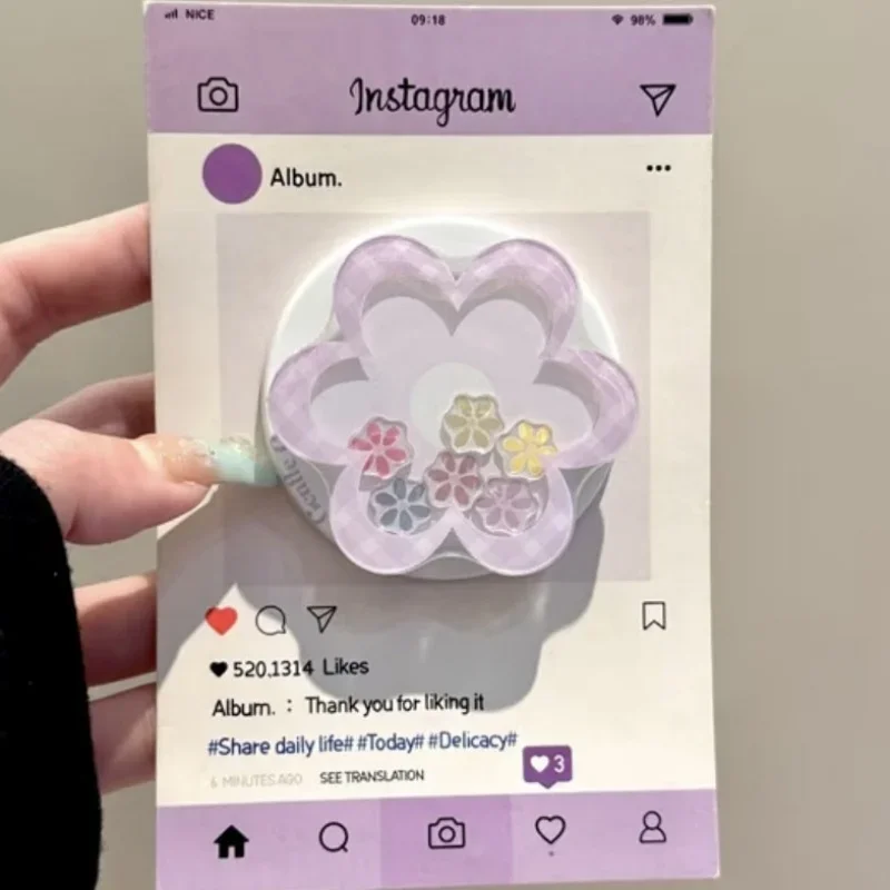 

Милый мультяшный цветок, зыбучие пески, встряхивание для Magsafe Griptok, держатель для телефона, подставка для кольца на палец, поддержка IPhone 17 16, кронштейн для девочек