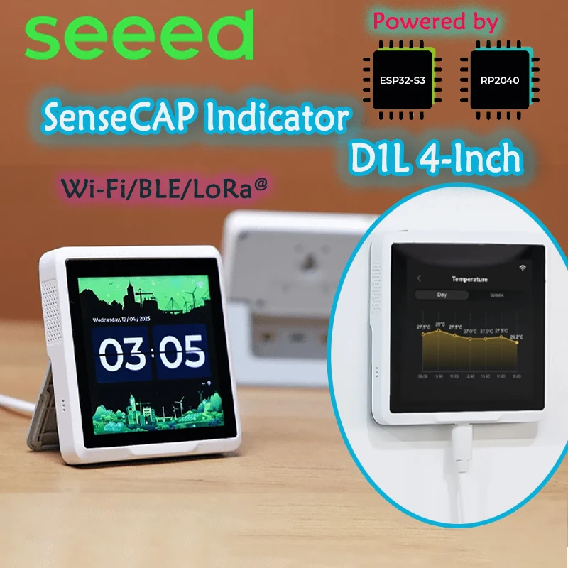 

SenseCAP Indicator D1 /D1L /D1S /D1Pro,4-Inch Touch Screen dual-MCU Wi-Fi/BLE/LoRa IoT deve platform powered by ESP32S3 & RP2040
