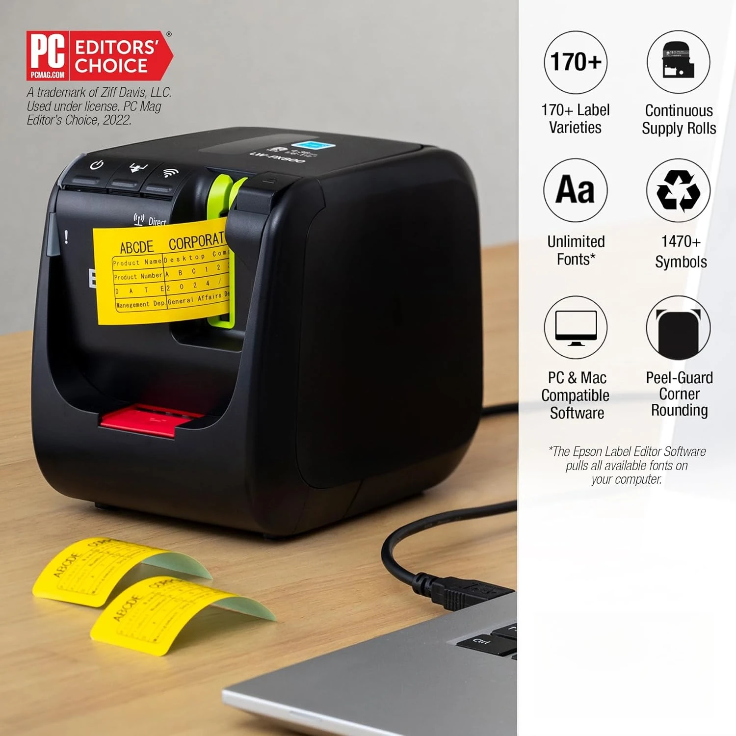 

Epson LW-PX800 Industrial Wireless Label Maker - Desktop Label Printer Compatible with Large Variety of Tape Types