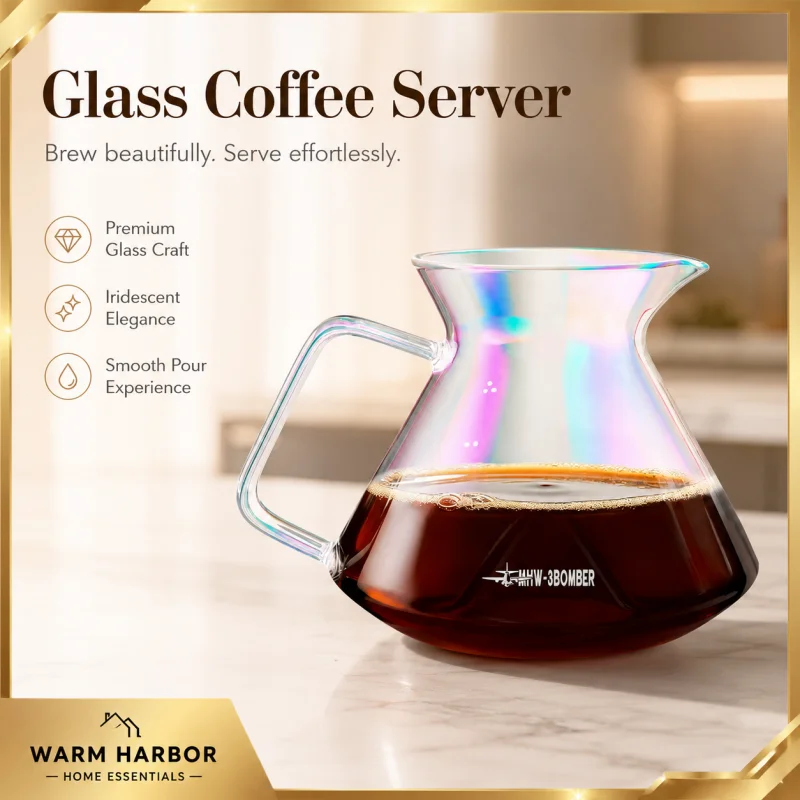 Mhw-3bomber Hill Style Graduated Glass Coffee Server Drip Pot Pour Over Coffee Maker For Home Office Cafe Brewing Barista Tool - view 3
