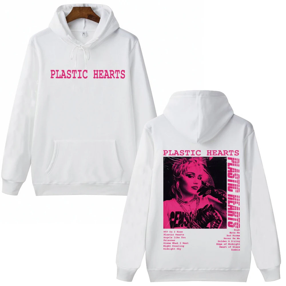 Miley Cyrus Hearts Poster Hoodie Man Woman Harajuku Hip Hop Pullover Tops Sweatshirt Fans Gif