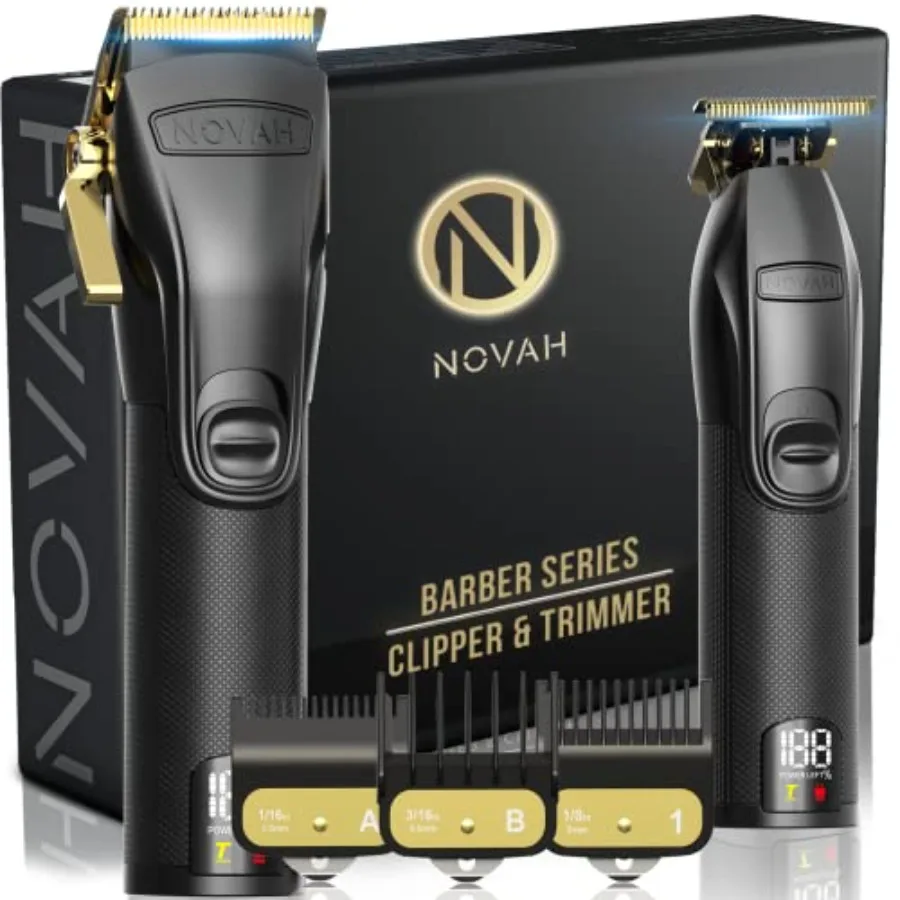

Professional Hair Clippers for Men Cordless Barber Clippers and Trimmer Set Gold Color High-Precision Fading Kit for Men'