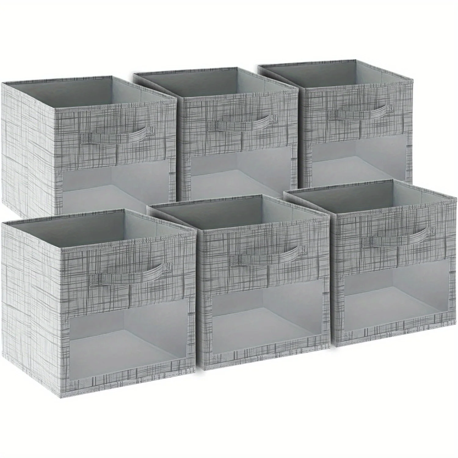 Storage Cube Bins, Foldable Fabric Organizer Boxes for Closet, Nursery, and Kids Room, 6 Pack