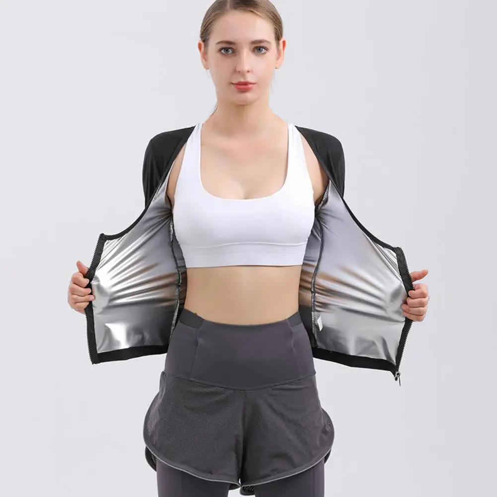 Sauna Suit Shirt Women Sweat Vest Women Sauna Suit Jacket Long Sleeve Weight Loss Shapewear Body Shaper Workout Sweat Top