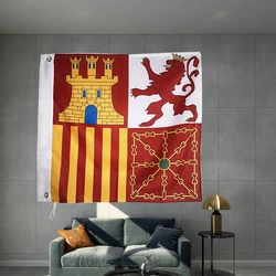 Naval Jack of Spain Flag Custom Banner 3X3FT 90X90CM Banner Graphic Custom Printed Flag Polyester Shaft Cover Brass Grommets