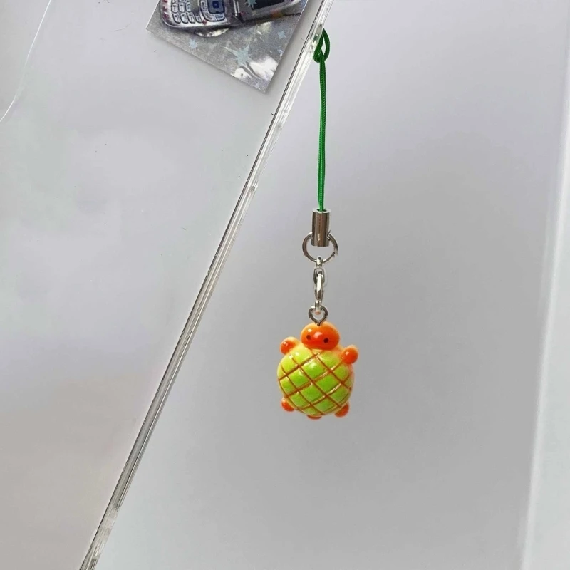 Fashionable Turtles Phone Hanging Chain Pineapple Bun Keyring for Students