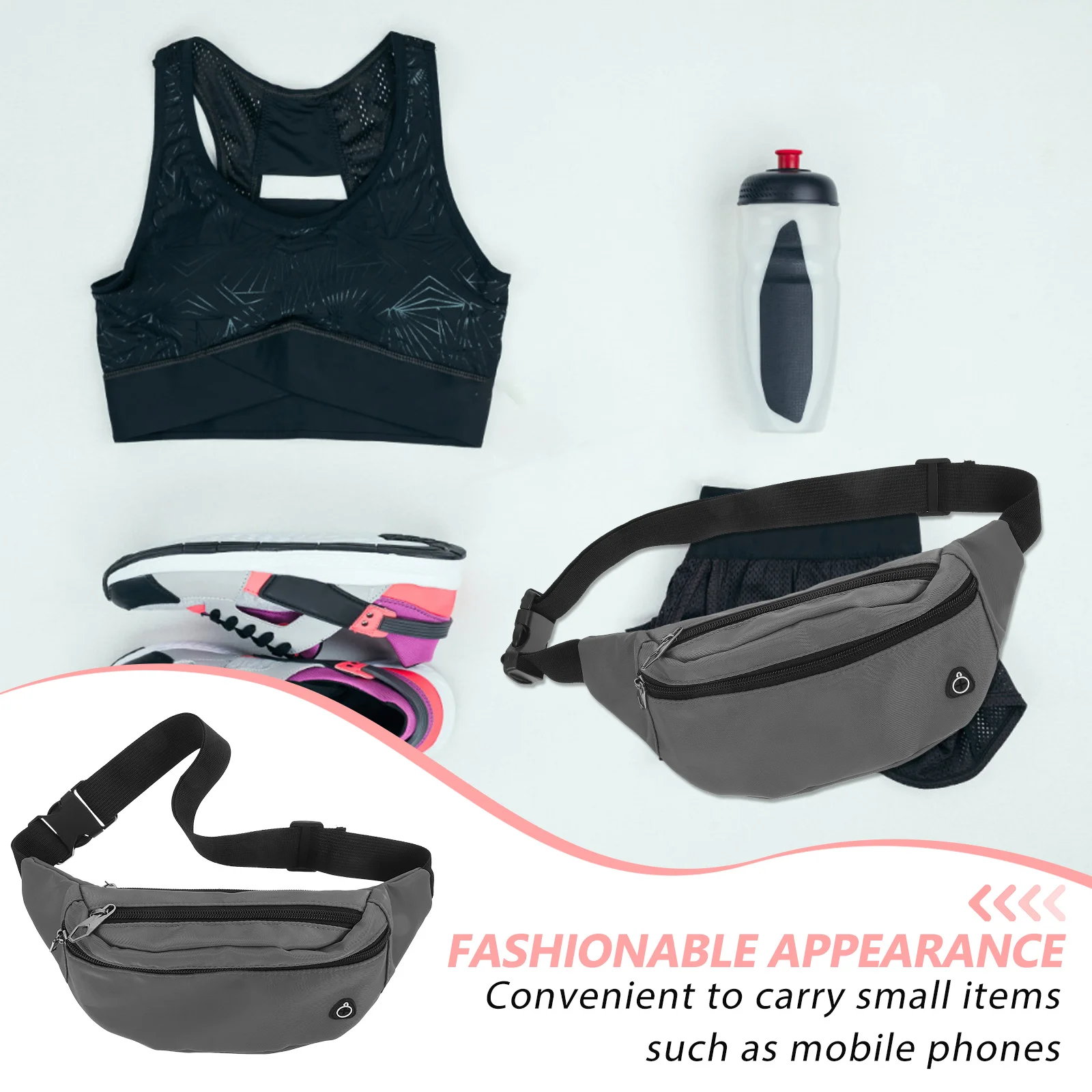 Fashion Waist Pack for Women Men Lightweight Water-Resistant Fanny Bag Large Capacity Belt Pouch for Outdoor Daily Use