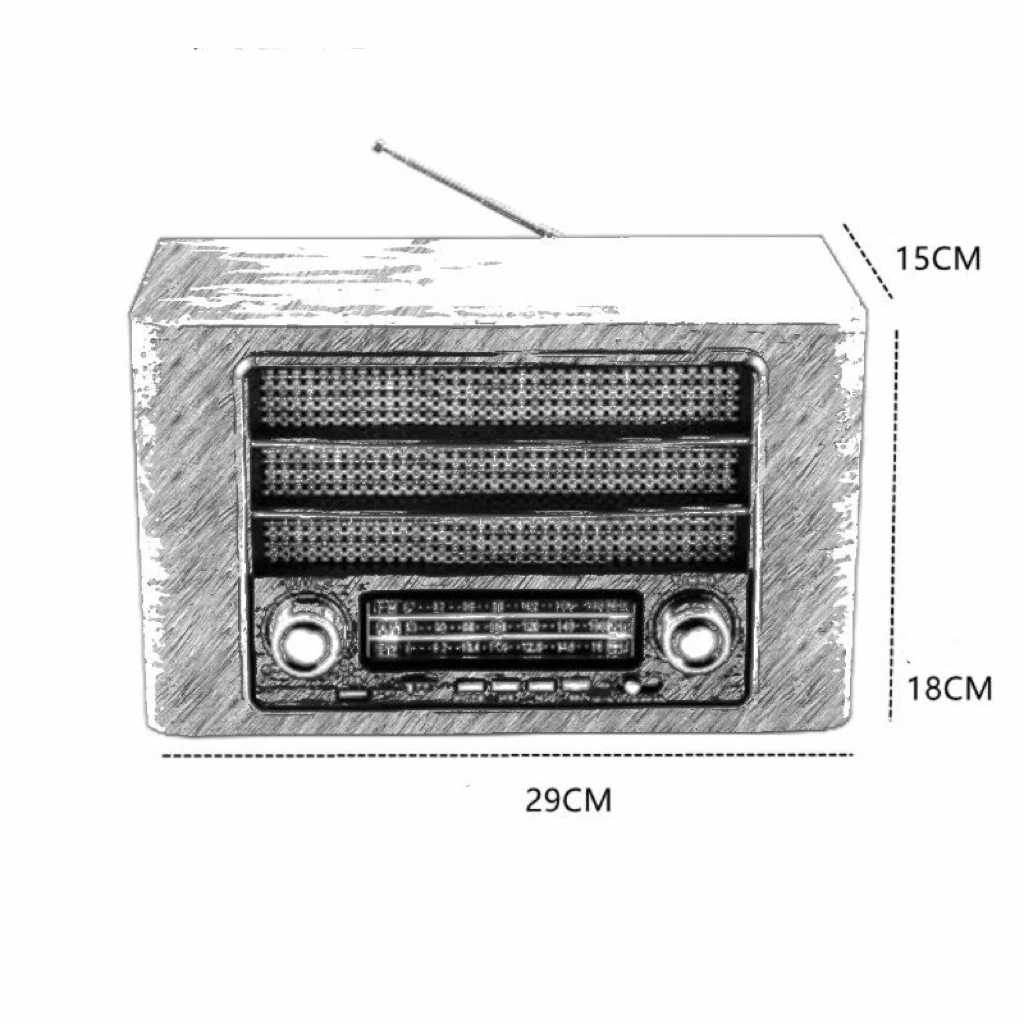 Nostalgic desktop multi-band radio, FM medium-wave short-wave, supports mobile phone Bluetooth, and is also a speaker