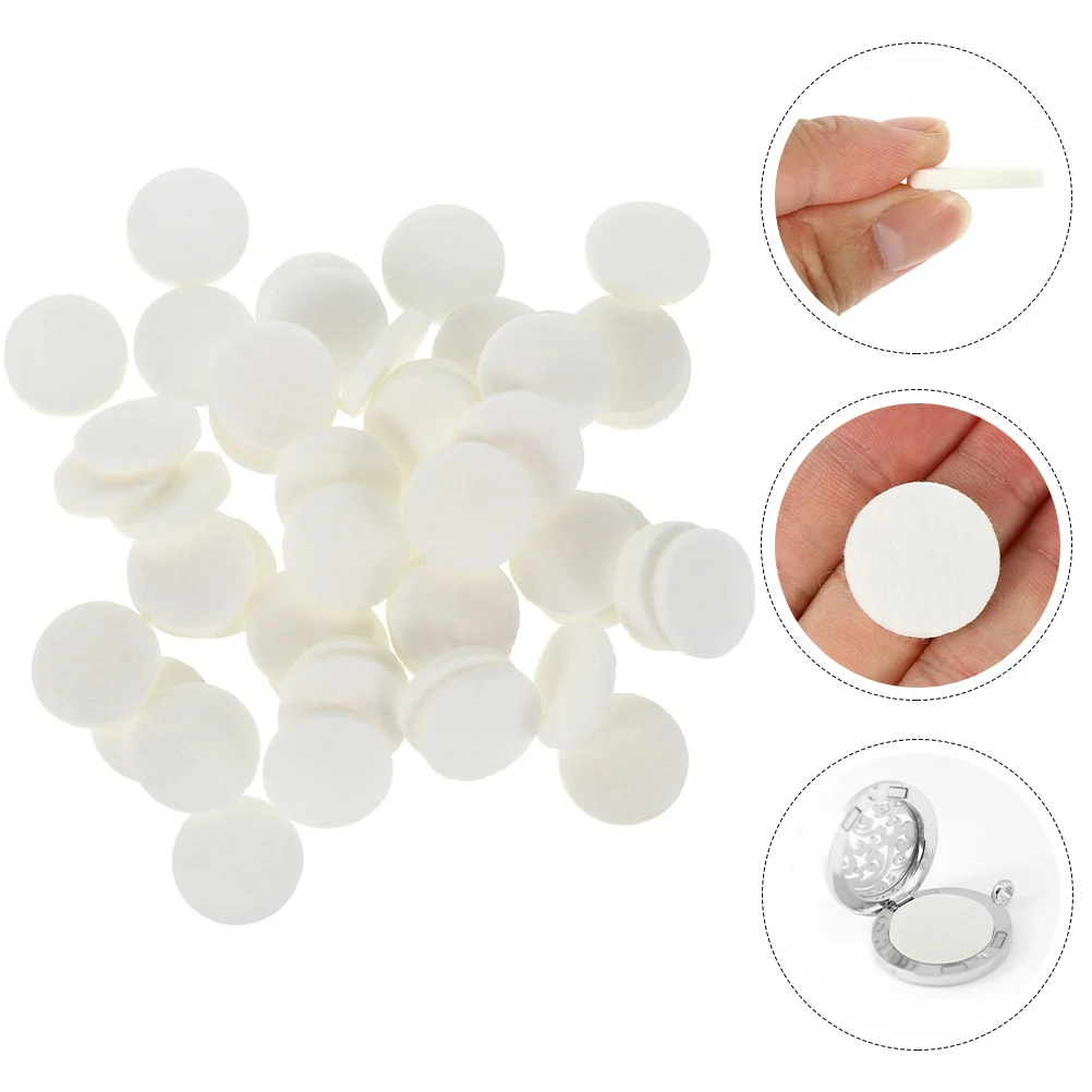 100 Pcs Aromatherapy Cushion Cotton Sheet Air Freshener Refills Diffuser Pad Essential Oil Pads Round Necklace