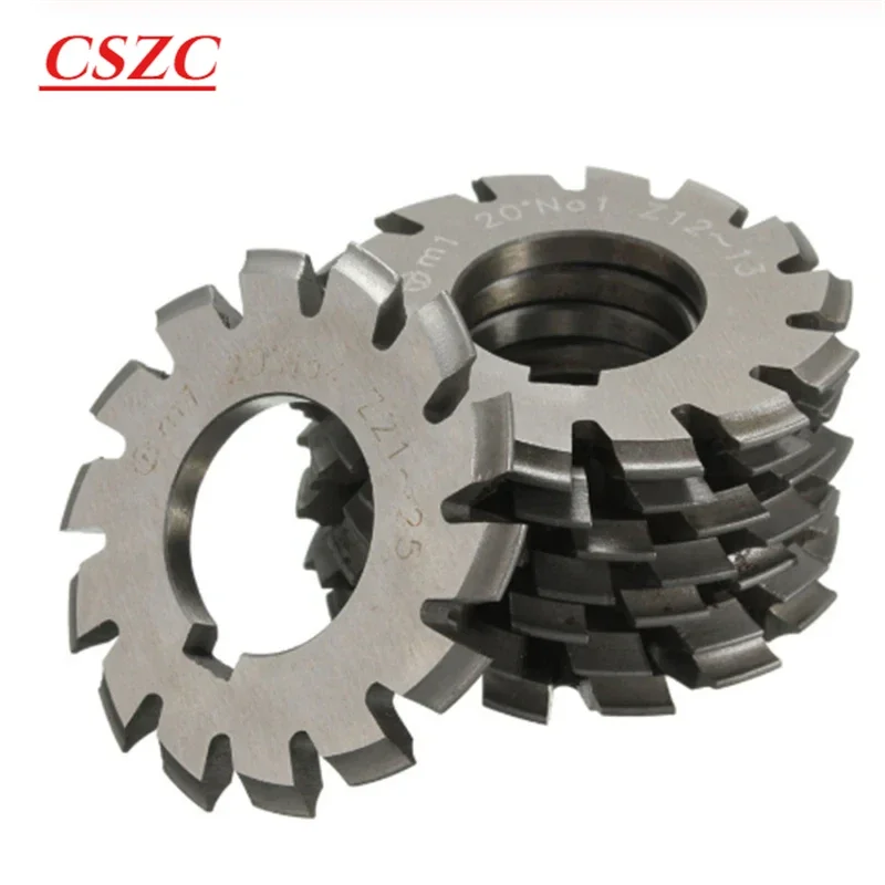 1PCS M0.5 M0.75 M1 M1.25 M1.5 M2 M2.5 M3 M4 M5-M10 Modulus PA20 Degrees NO.1-NO.8 HSS Gear Milling Cutter Gear Cutting Tool