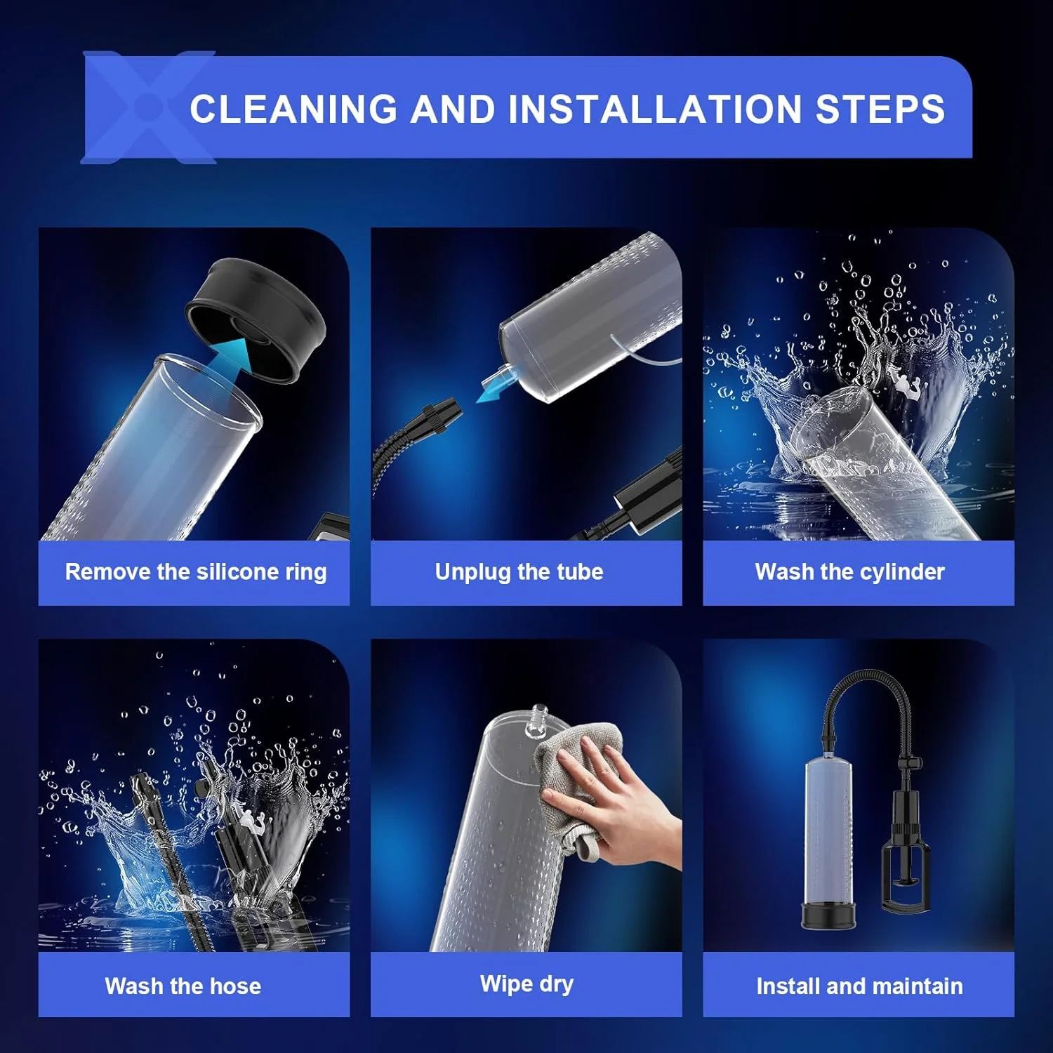 1 الرجال دليل القضيب المدرب القضيب مضخة تفريغ ، دليل القضيب تمديد مضخة للذكور الاستمناء الكبار لوازم الجنس لعب 18 + #4