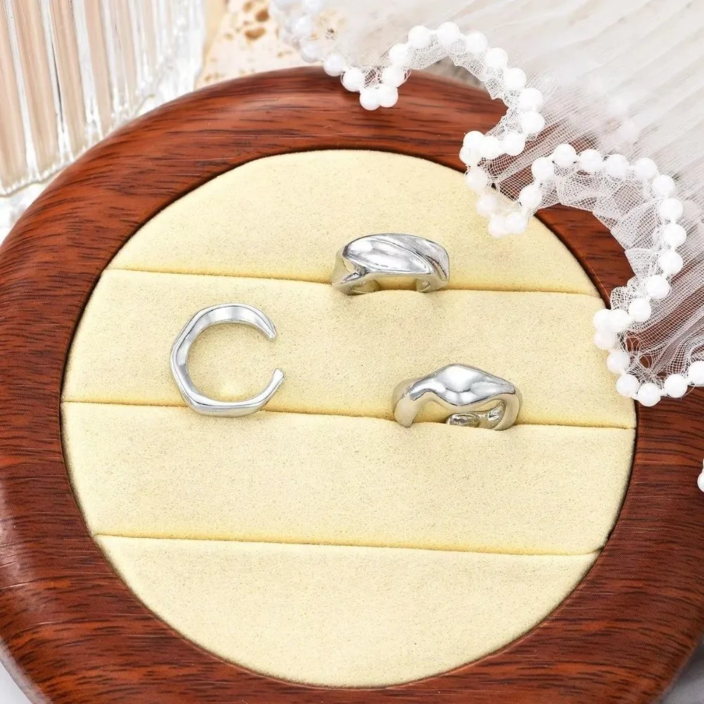 3pcs Set Irregular Molten Ear Cuff Set Fake Piercing Alloy Helix Cartilage Clip Gold Liquid Metal Women Earrings
