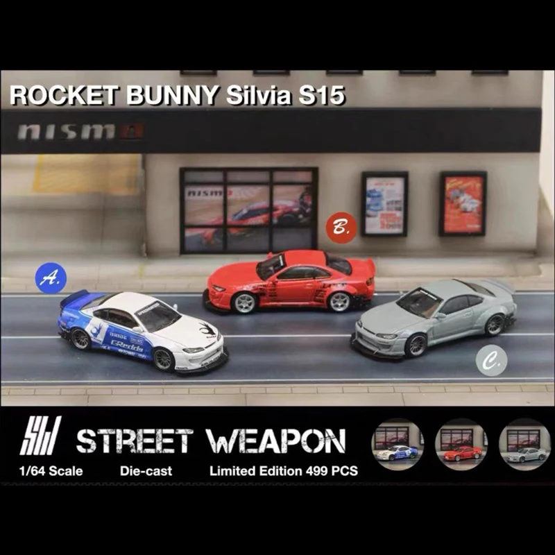 

Diecast SW Street Warrior 1:64 Scale Nissan Silvia S15 JDM Alloy Car Model Collectible Toy Gift Souvenir Display Ornament