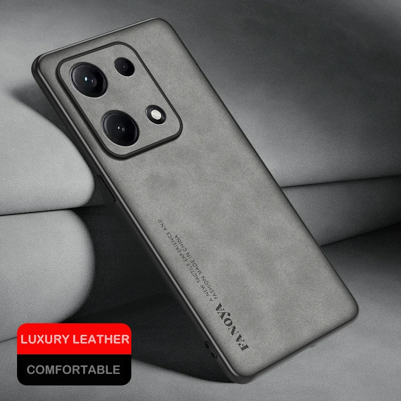 Чехол для Xiaomi Redmi Note 14S, мягкая рамка из ТПУ, овчина, кожа, задняя часть, чехол для Note 14 Pro + 5G 14 Pro, защитный противоударный чехол