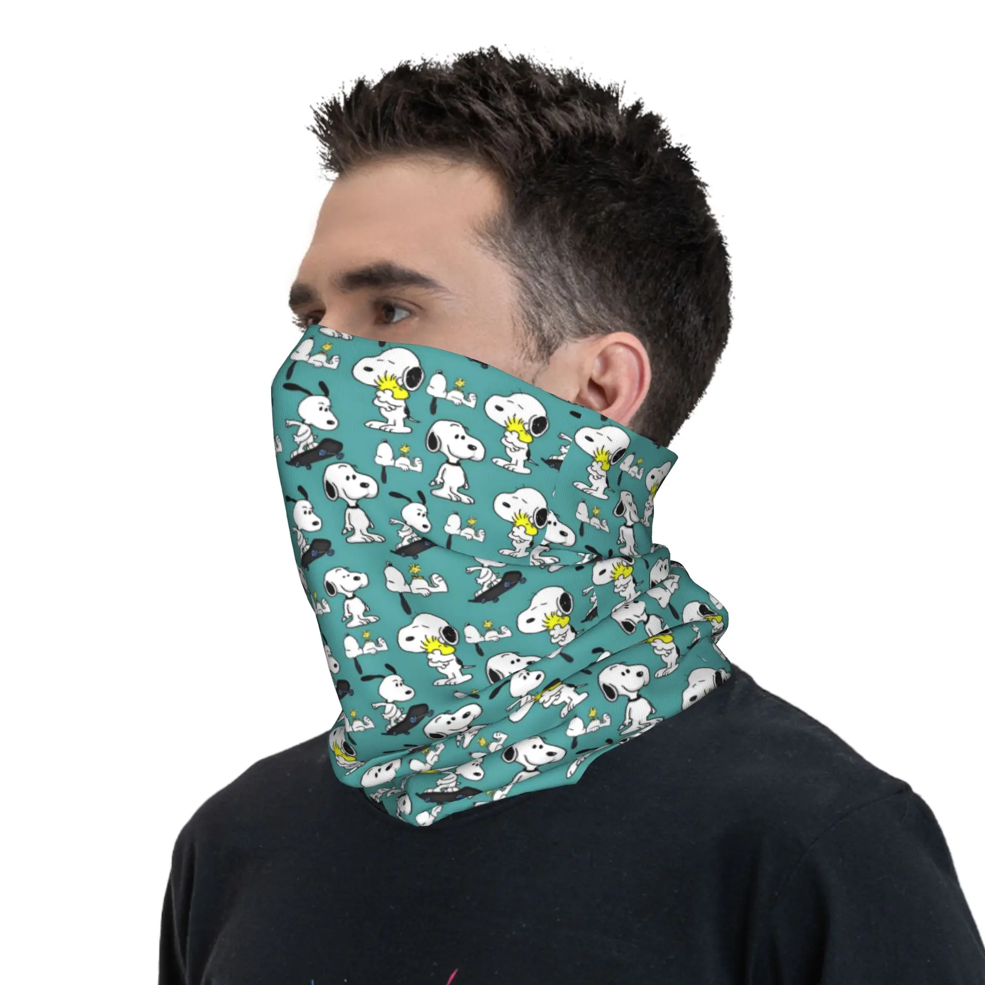 Custom S-Dog-Snoopies Role Neck Gaiter Women Men UV Protection Winter Classic Bandana Scarf for Ski image 6