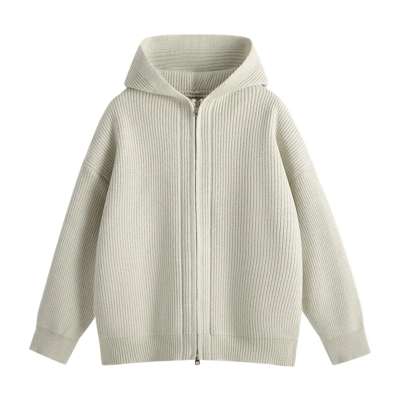 

Cardigan New Hooded Knitted Sweaters Men's Lazy Style Line Jacket for Autumn and Winter Loose and Casual The Pullover Top
