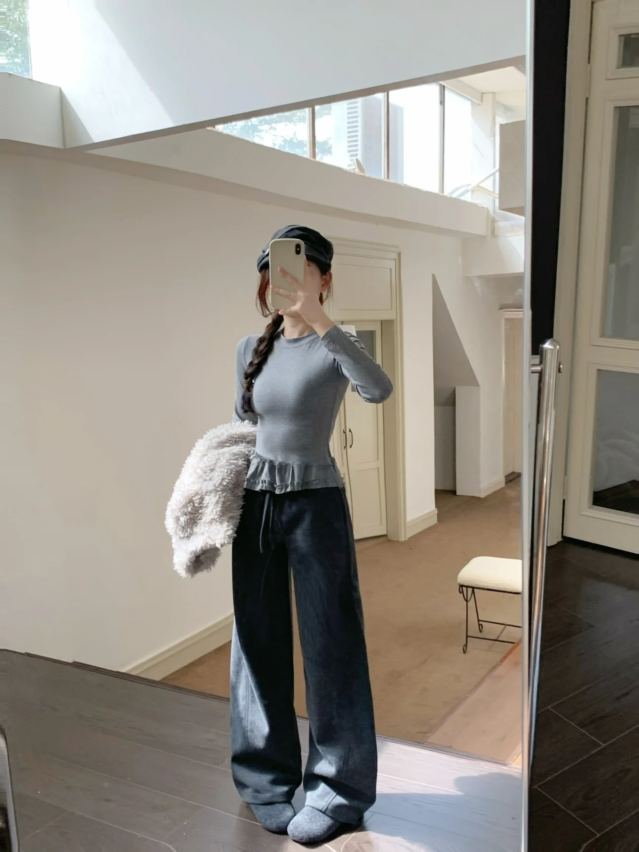 

ay Fce Lined Loose Fit Elastic Waist Banana Sweatpants Comfortable Low Waist Sports Sle Trousers for Women