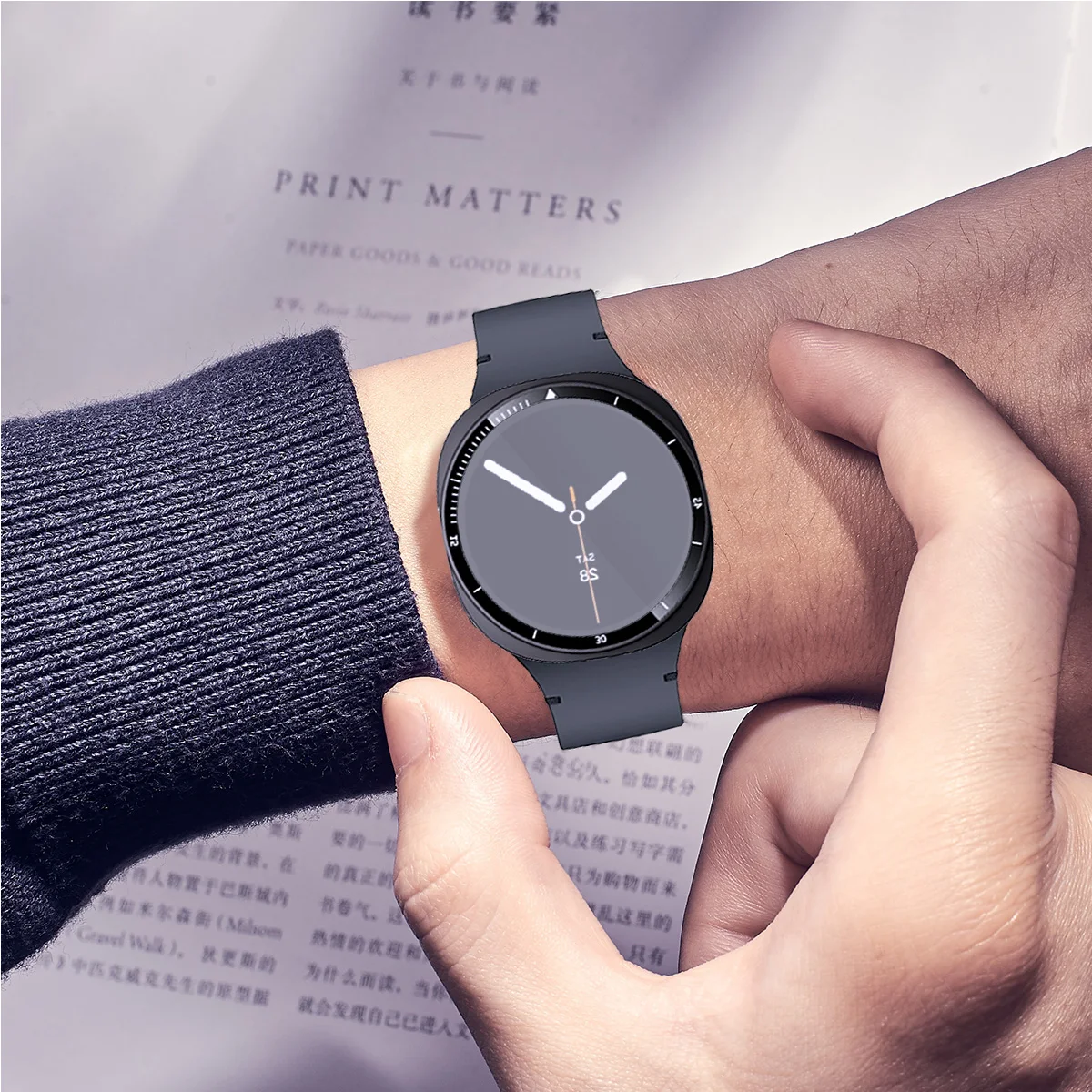 삼성 갤럭시 워치 8 44mm 40mm 강화유리+PC 커버 전체 보호 범퍼 케이스 (갤럭시 워치 8 액세서리)