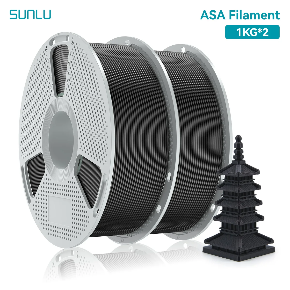 SUNLU ASA 3D-printerfilament 1,75 mm 1 kg/2,2 lbs, hoge temperatuurbestendigheid en UV-bestendig, weerbestendig 3D-printmateriaal voor buiten