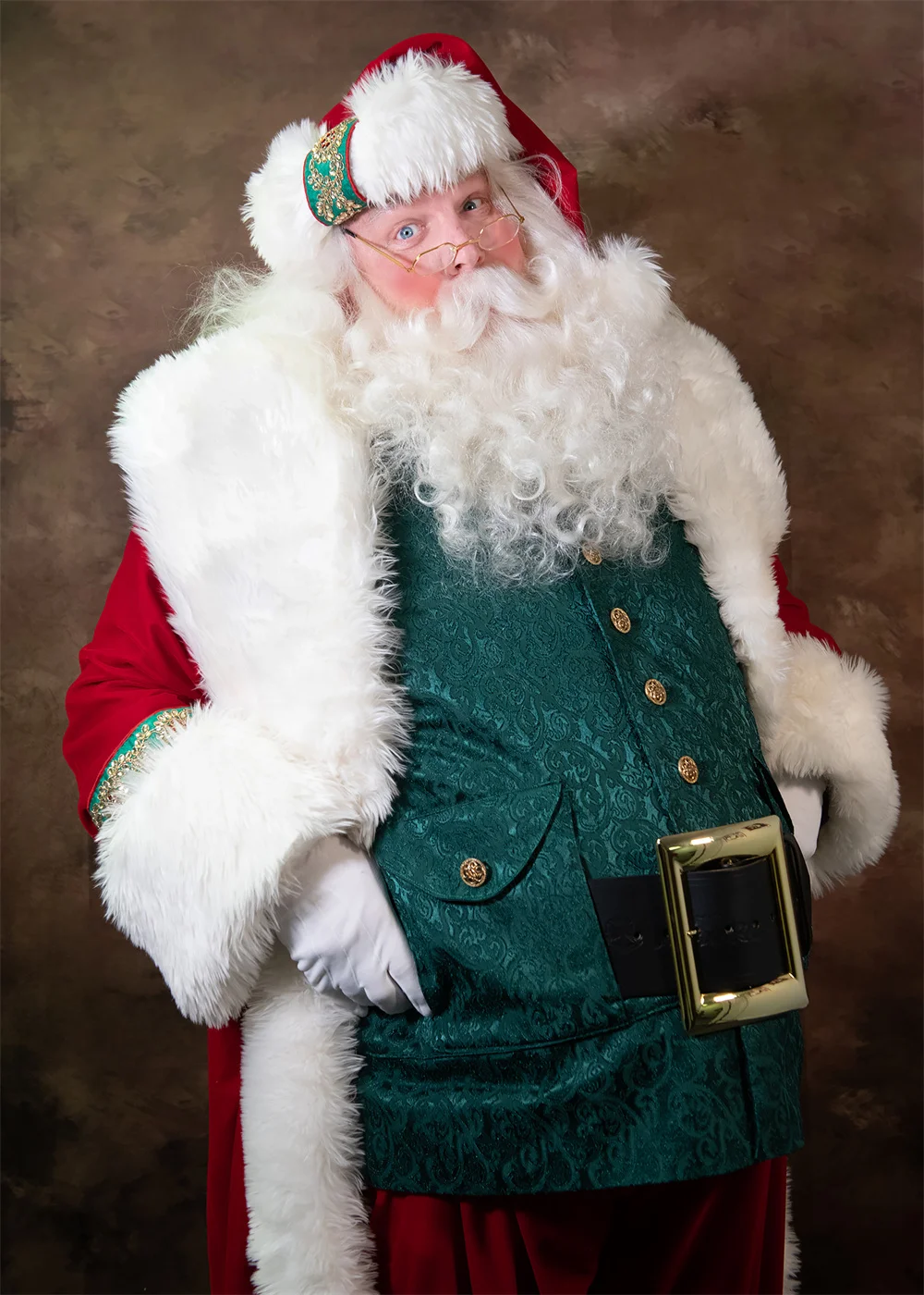 Deluxe Kerstman Kostuum Professioneel Kerstman Kostuum Kerstman Kostuums Volwassen Jas Vest Broek Hoed Outfit voor Mannen