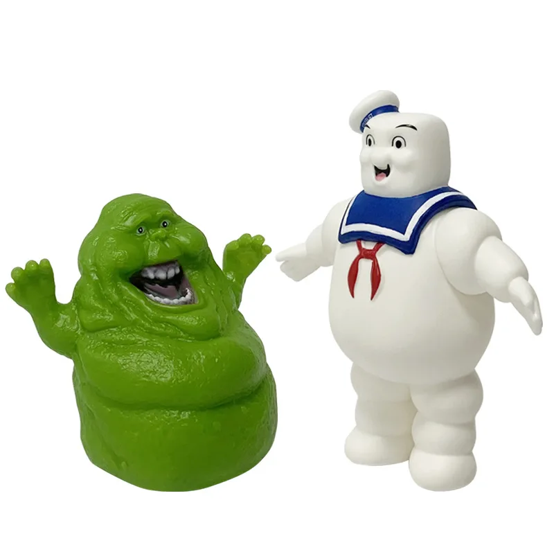 Ghostbusters Anime Marshmallow Ghost Cartoon Slime Green Ghost Handmade Model Funny Collection Toy Decor Kids Gift Dolls