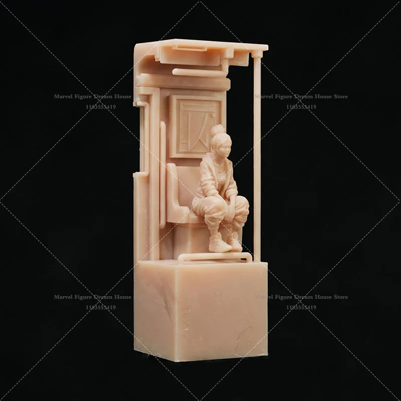 1/64 Scale Miniature Scene Doll Unpanited White Figure Mini Female/Male Model Girl Seated Inside Metro Carriage Training Warrior